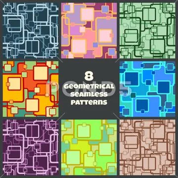 Geometrical Seamless Patterns Stockillustratie
