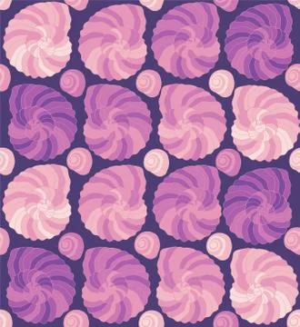 Geometrical seamless repeating of shells Stock Illustration