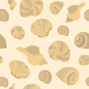 Geometrical seamless repeating of shells 库存插图