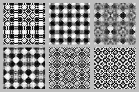 Geometrical seamless square pattern background set Stock Illustration