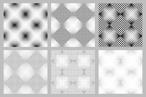Geometrical seamless square pattern background set Stock Illustration
