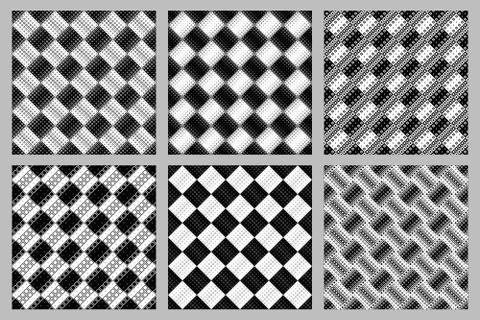 Geometrical seamless square pattern background design set Stock Illustration