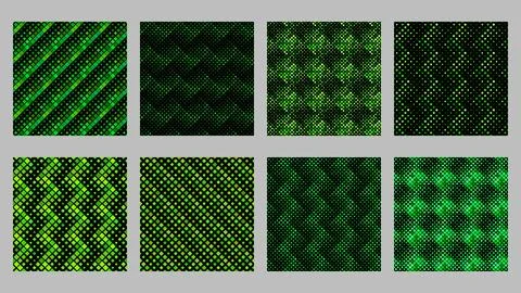Geometrical seamless square pattern background design set Stock Illustration