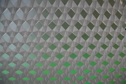 Geometrical shape pattern with silver and green colors Stock Photos