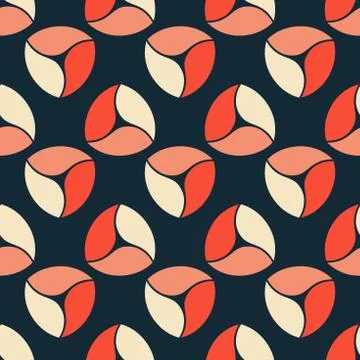 Geometrical shape seamless pattern on blue background Illustrazione stock