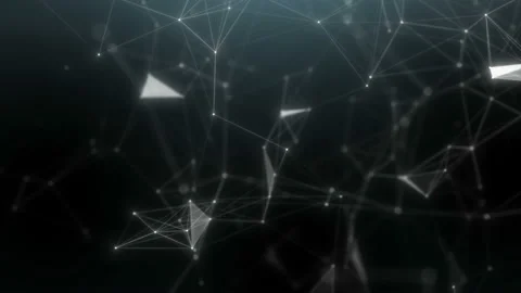 Geometrical shape with triangle particles futuristic wallpaper. Plexus. Depth of Stock Footage 115134636
