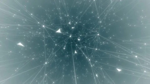 Geometrical shape with white lines particles futuristic organic movement Stock Footage 113910862