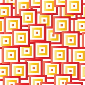 Geometrical shapes pattern - squares in red and yellow colors vector Stock Illustration