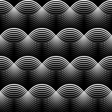 Geometrical star lines Seamless Pattern black background Stock Illustration