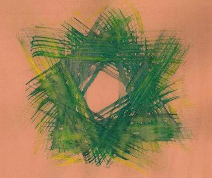 Geometrical symmetrical triangular multi rays grass green star Stock Illustration