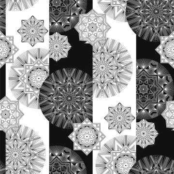 Geometrical thin line snow vector seamless pattern Illustrazione stock