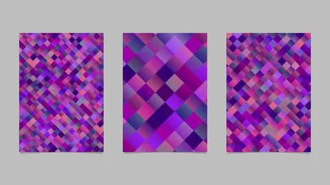Geometrical trendy modern square pattern flyer background template set 스톡 일러스트