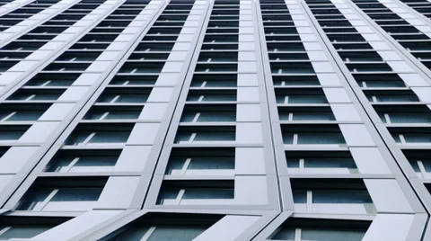 Geometrical windows in modern skyscraper Stock Footage 27762987