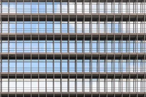 Geometrically correct architectural background of modern office building faca Stock-Fotos