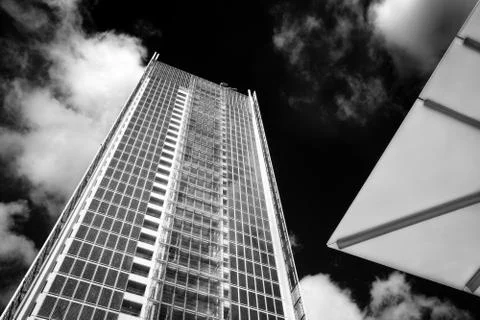 Geometries of a skyscraper in the sky Stock Photos