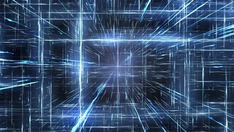 Geometrix Dimension Grid with Spining  Lines Inside Stock Footage 131265793