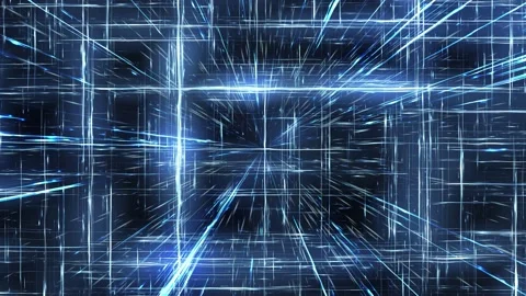 Geometrix Dimension Grid with Zoom In Effect Stock Footage 131265800