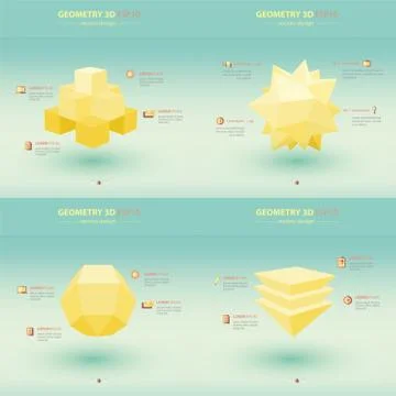 Geometry Abstract 3D Infographic And Icons Design. Stock Illustration