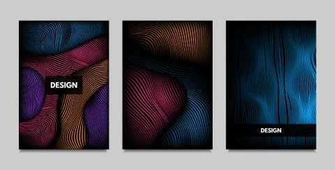 Geometry. Abstract Background Set With Movement and Volume Effect. Covers wit Stock Illustration