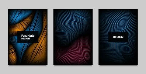 Geometry. Abstract Background Set With Movement and Volume Effect. Covers wit Stock Illustration