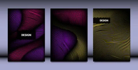 Geometry. Abstract Background Set With Movement and Volume Effect. Covers wit Stock Illustration