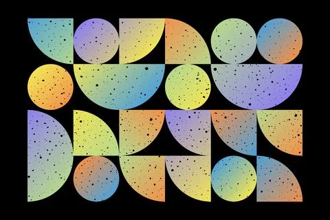 Geometry abstract y2k background with simple Bauhaus shapes and figure. Abs.. Stock-Illustration