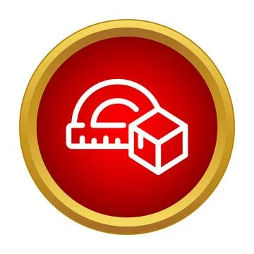 Geometry and design tools icon on red circle Illustrazione stock