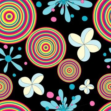 Geometry and flowers seamless vector pattern for your design Stock Illustration