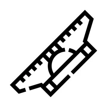 Geometry and math calculating tool with protractor ruler Stock Illustration