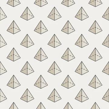Geometry and Math concept vector retro seamless pattern with Pyramid sign Illustrazione stock