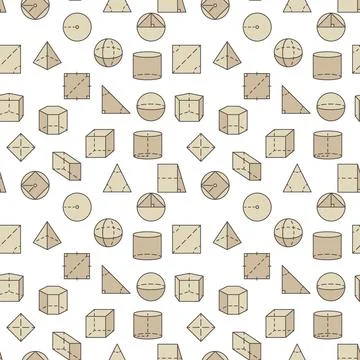 Geometry and Math Education concept vector colored seamless pattern with Ge.. Stock Illustration