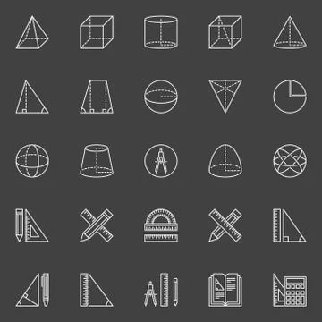 Geometry and math icons Stock Illustration