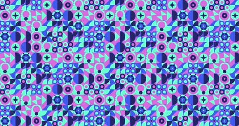 Geometry animation loop background.  Abstract pattern in Scandinavian style Stock Footage 219718862