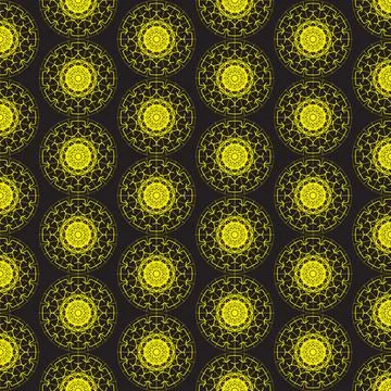 Geometry arabesque inspired symmetrical surface kaleidoscopic ornament golden lu Stock Illustration