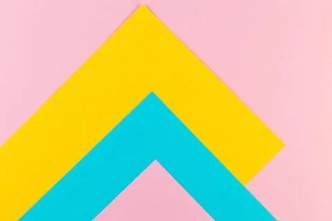Geometry background minimal concept. Multicolored paper with copy space. Stock Photos