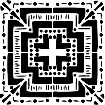 Geometry black white repeat abstract seamless pattern. Vector illustration on Stock Illustration