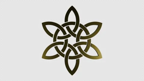 Geometry celtic pattern animation on transparent background. 4K footage. Stock Footage 307227282