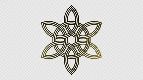 Geometry celtic pattern animation on transparent background. 4K footage. Stock Footage 307227781