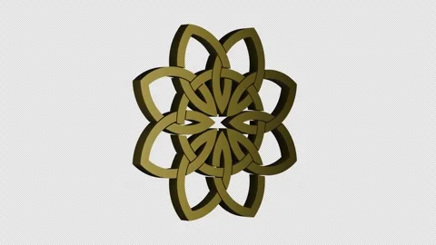 Geometry celtic pattern animation on transparent background. 4K footage. Stock Footage 307347345