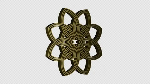 Geometry celtic pattern animation on transparent background. 4K footage. Stock Footage 307356763
