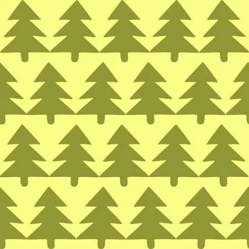 Geometry Christmas tree seamless pattern. Fir tree colorful background for Wr Stock Illustration