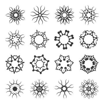 Geometry Circle Ethnic Style Pattern on White Background. Vector Stock Illustration