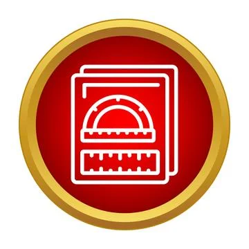 Geometry class lesson with protractor and ruler icon Stock Illustration