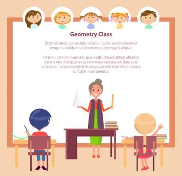 Geometry Class, School Education, Subject Teacher Stock Illustration