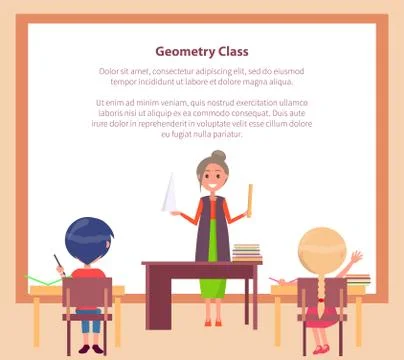 Geometry Class Web Banner with Place for Text Stock Illustration
