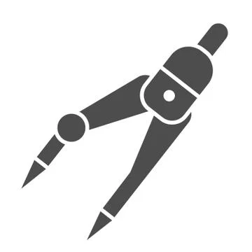 Geometry compass solid icon. Divider symbol, glyph style pictogram on white Stock Illustration