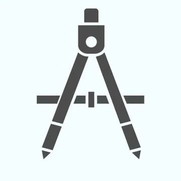 Geometry compass solid icon. School instrument for drawing circle vector イラスト素材