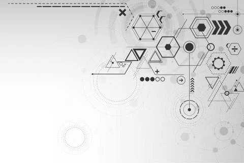 Geometry in the concept of technology. Illustrazione stock