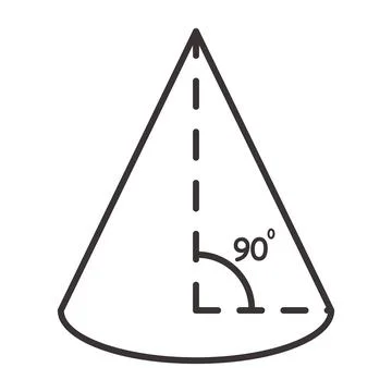 Geometry cone with indoor triangle on the white background. Stock Illustration
