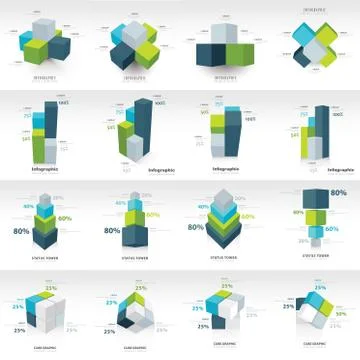 Geometry cube infographic template Illustrazione stock